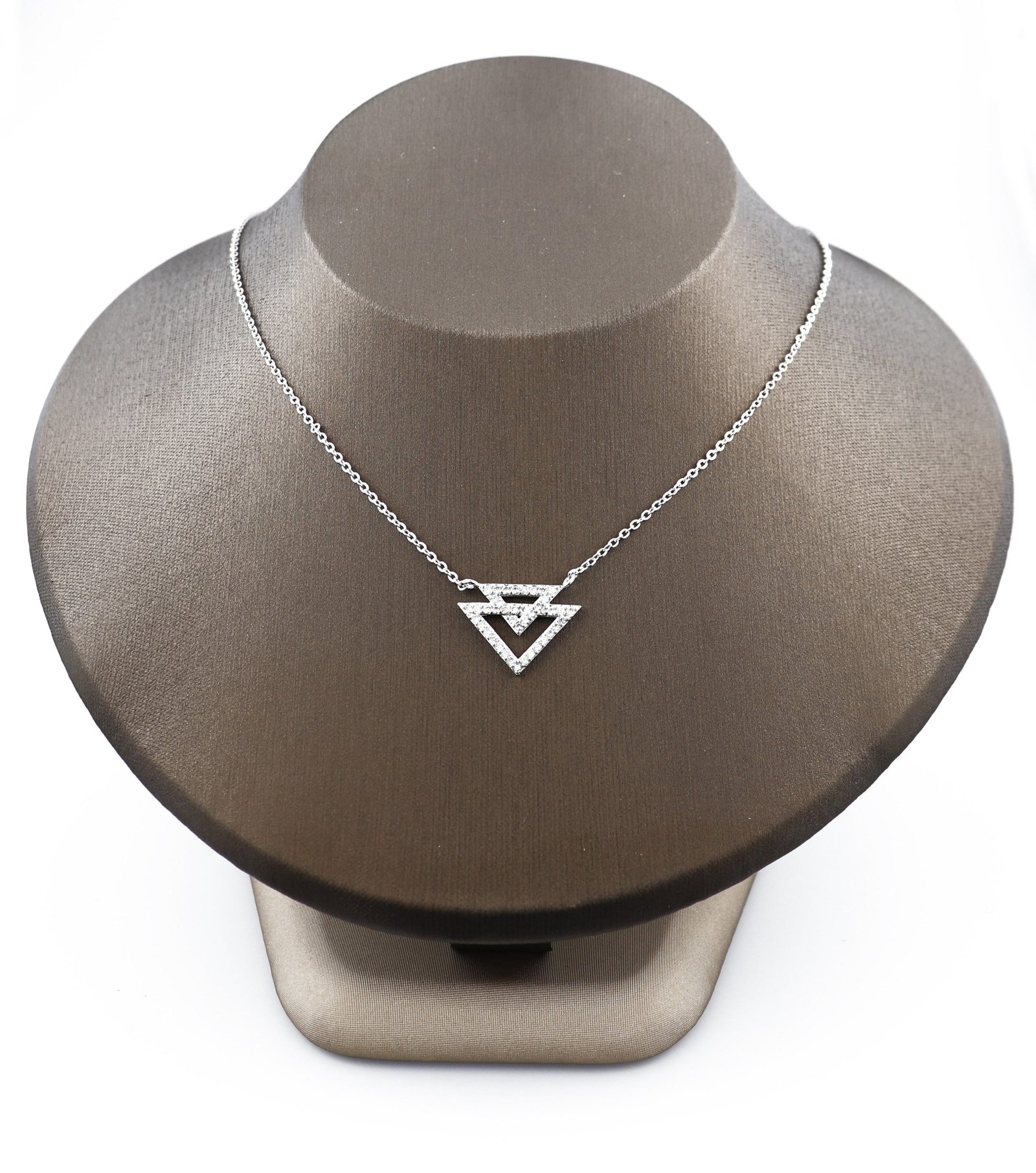 Fashionable and High Quality Two Triangle Brides Wedding 18k Gold Plated Set Women's Jewelry