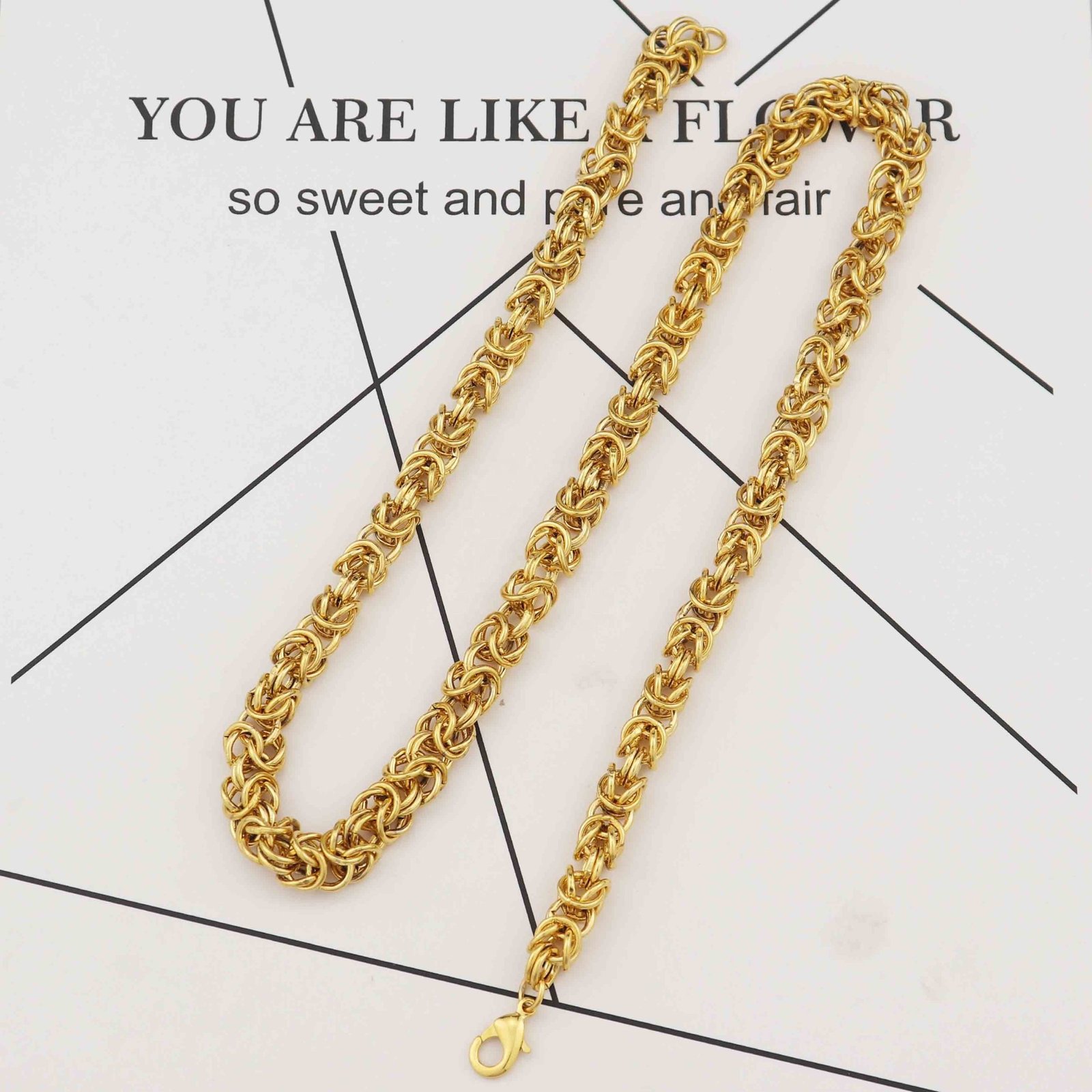 Wholesale hip hop style fashion jewelry 18k gold-plated necklace jewelry men's and women's necklaces