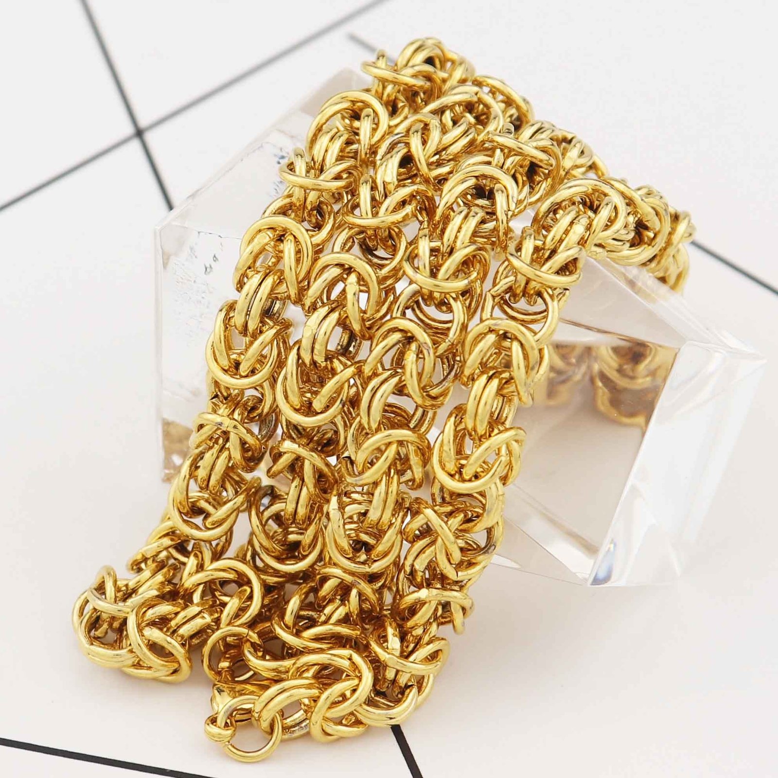 Wholesale hip hop style fashion jewelry 18k gold-plated necklace jewelry men's and women's necklaces