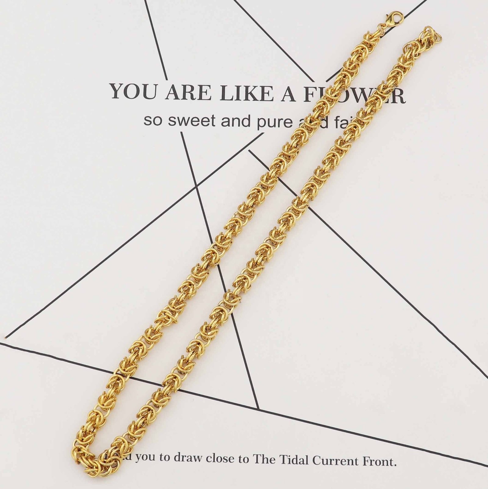 Wholesale hip hop style fashion jewelry 18k gold-plated necklace jewelry men's and women's necklaces